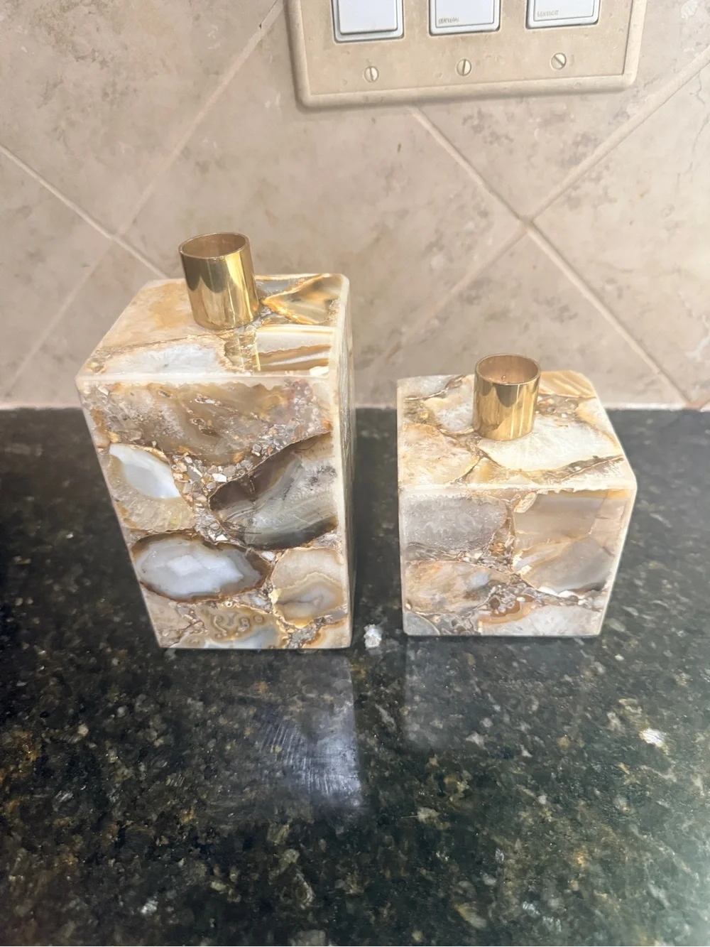 ZGallerie Agate Candle Holders Set of 2